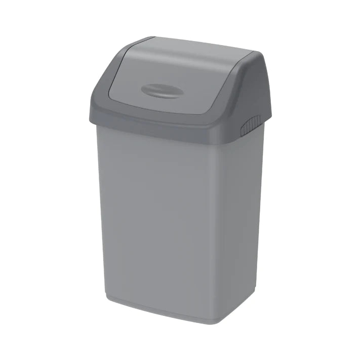 46L Flip-top Waste Bin with Swing Lid - Cosmoplast Qatar