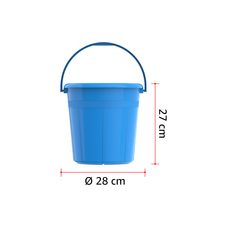 DX 10L Round Plastic Bucket with Handle - Cosmoplast Qatar