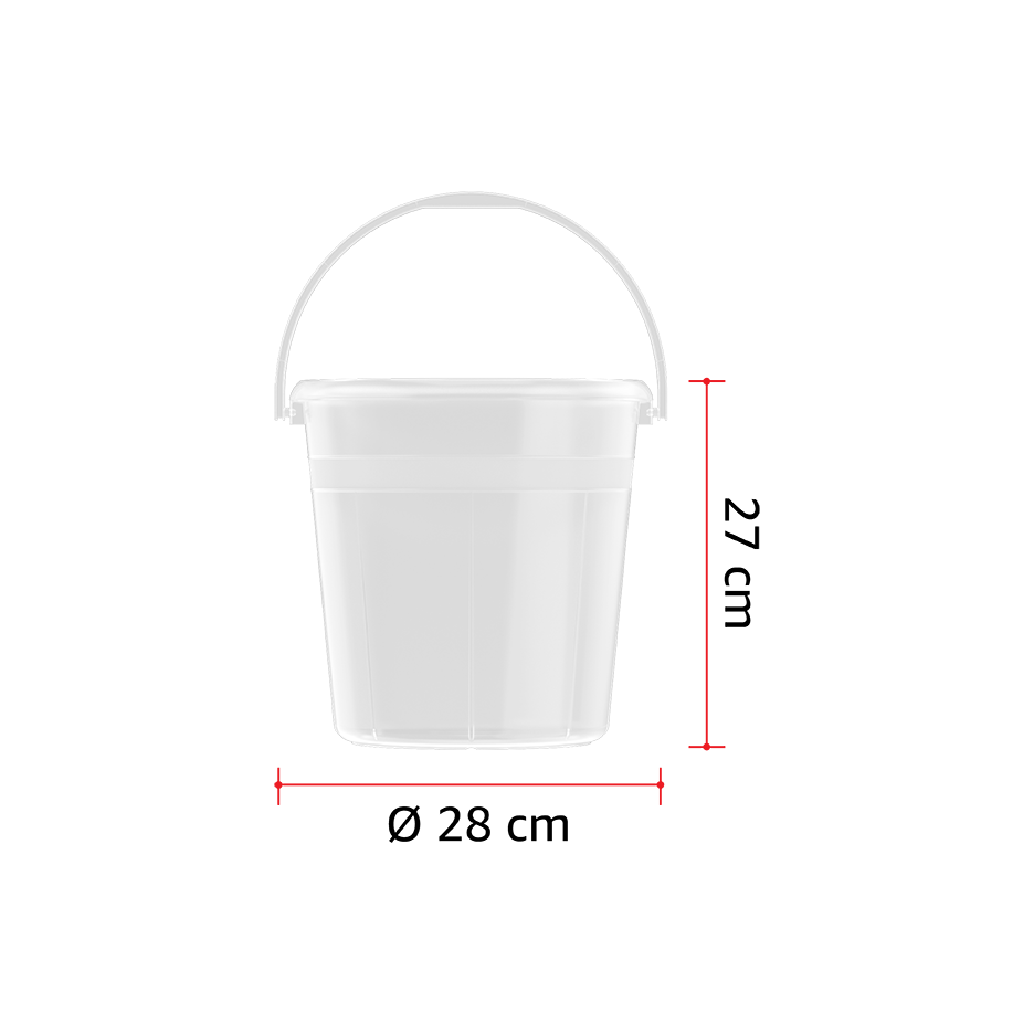 DX 10L Round Plastic Bucket with Handle - Cosmoplast Qatar