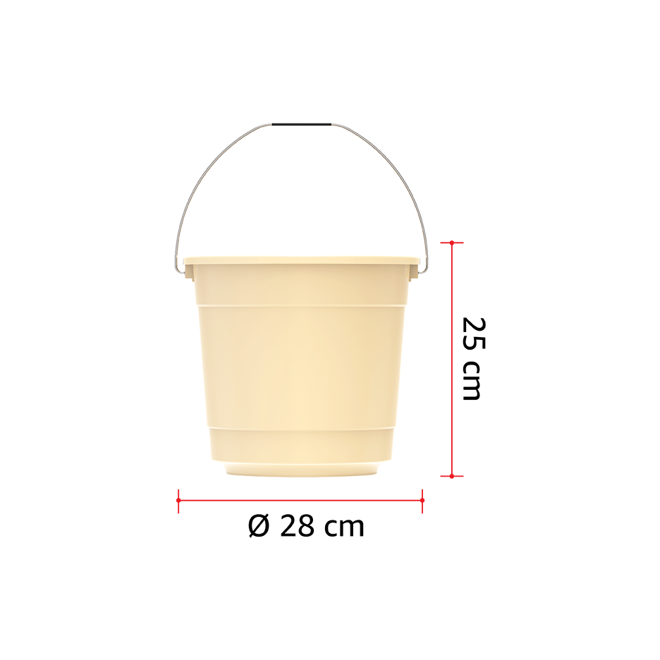 EX 10L Round Plastic Bucket with Steel Handle - Cosmoplast Qatar