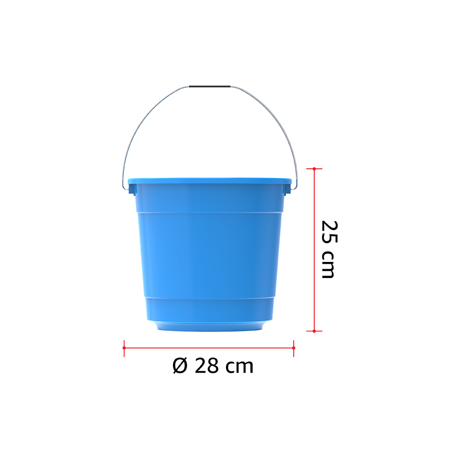 EX 10L Round Plastic Bucket with Steel Handle - Cosmoplast Qatar
