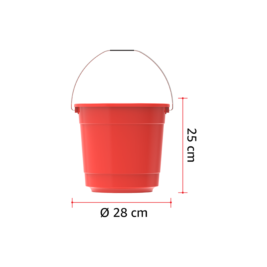 EX 10L Round Plastic Bucket with Steel Handle - Cosmoplast Qatar