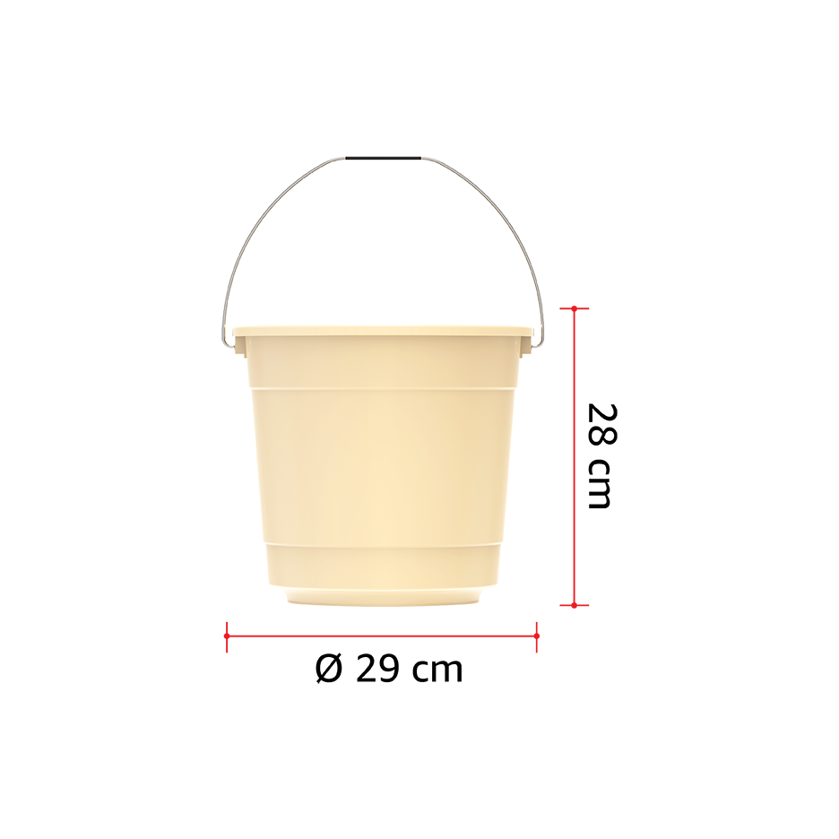EX 15L Round Plastic Bucket with Steel Handle - Cosmoplast Qatar