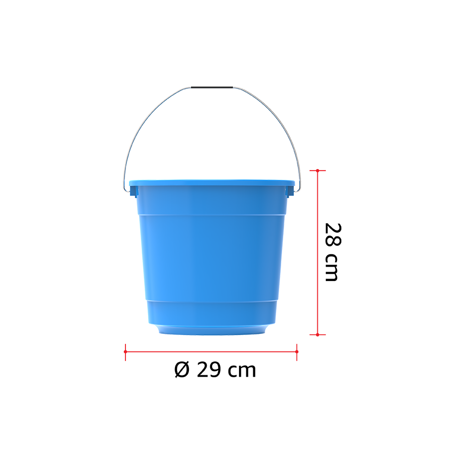 EX 15L Round Plastic Bucket with Steel Handle - Cosmoplast Qatar
