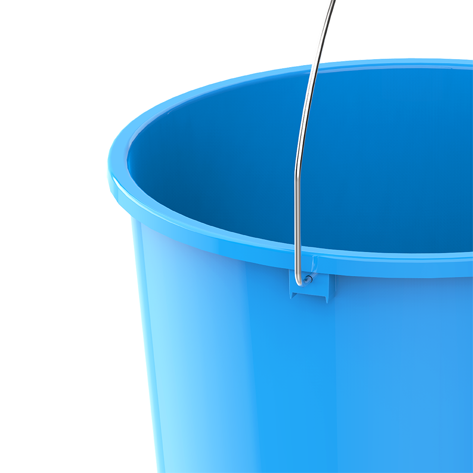 EX 20L Round Plastic Bucket with Steel Handle - Cosmoplast Qatar