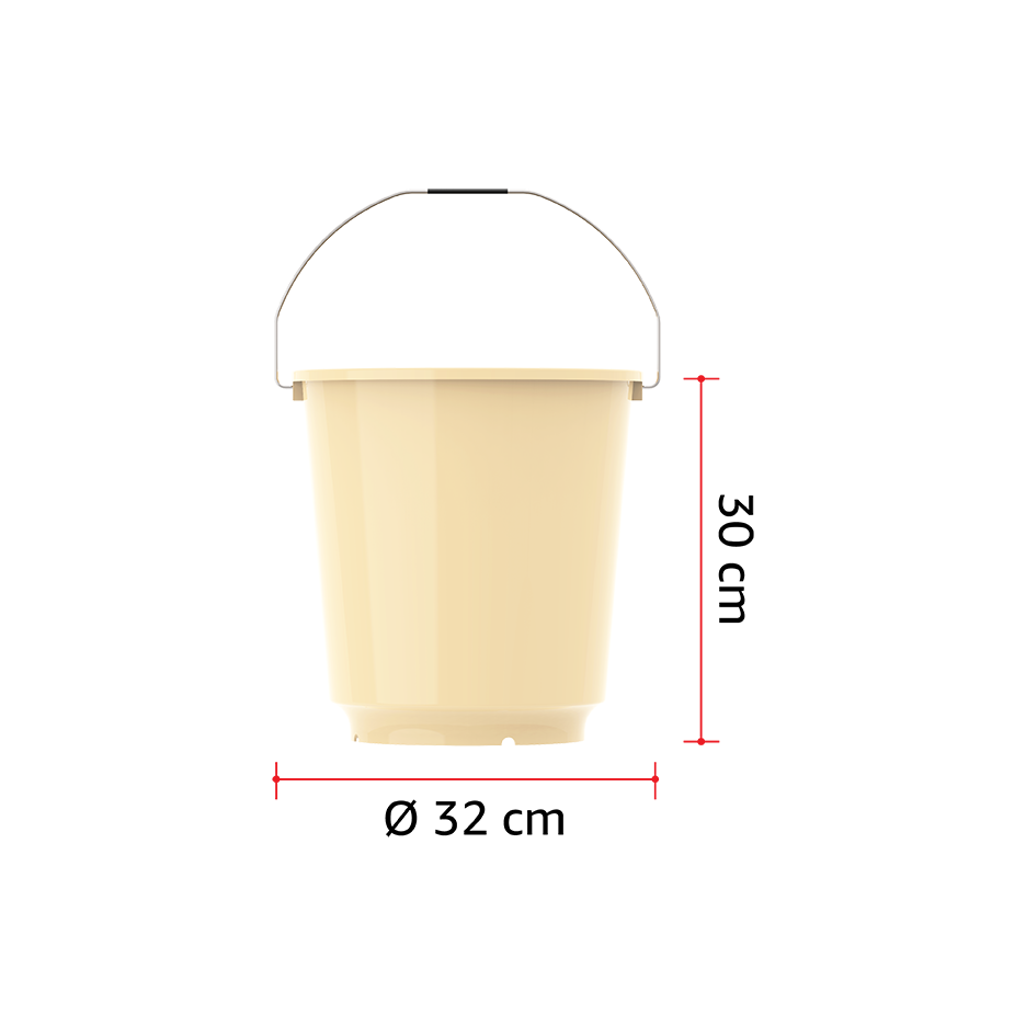 EX 18L Round Plastic Bucket with Steel Handle - Cosmoplast Qatar