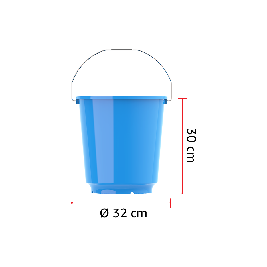 EX 18L Round Plastic Bucket with Steel Handle - Cosmoplast Qatar