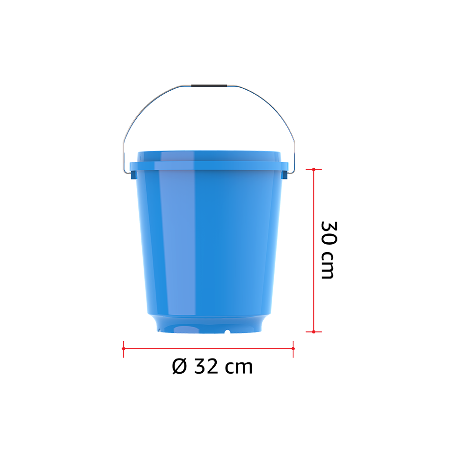 EX 18L Round Plastic Bucket with Steel Handle - Cosmoplast Qatar