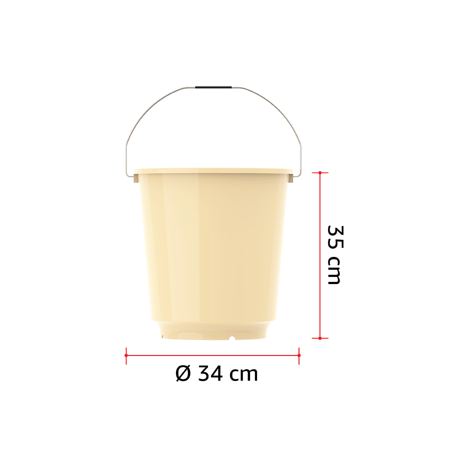 EX 20L Round Plastic Bucket with Steel Handle - Cosmoplast Qatar