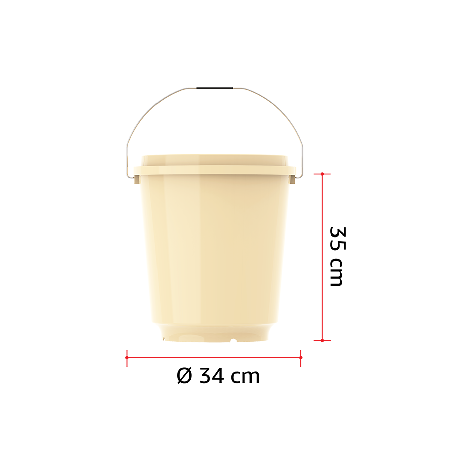 EX 20L Round Plastic Bucket with Steel Handle - Cosmoplast Qatar
