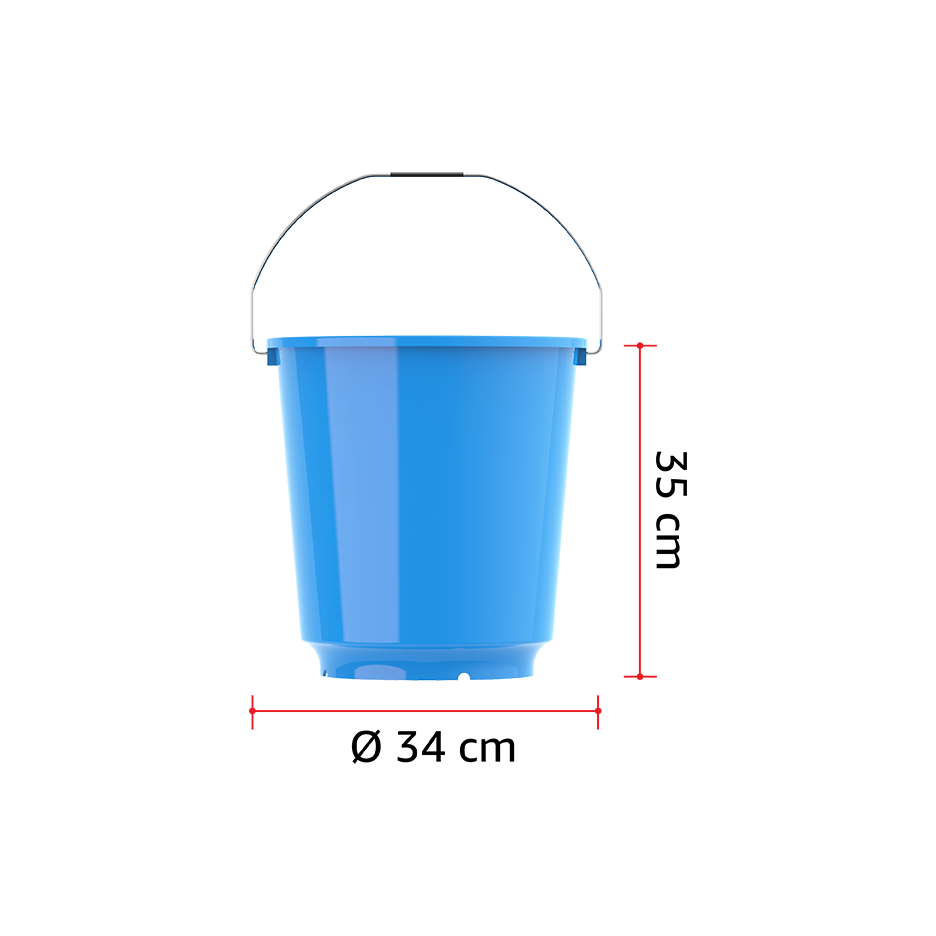 EX 20L Round Plastic Bucket with Steel Handle - Cosmoplast Qatar