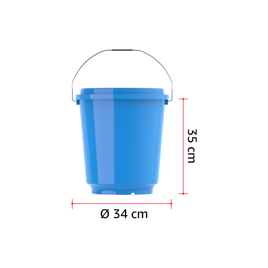 EX 20L Round Plastic Bucket with Steel Handle - Cosmoplast Qatar