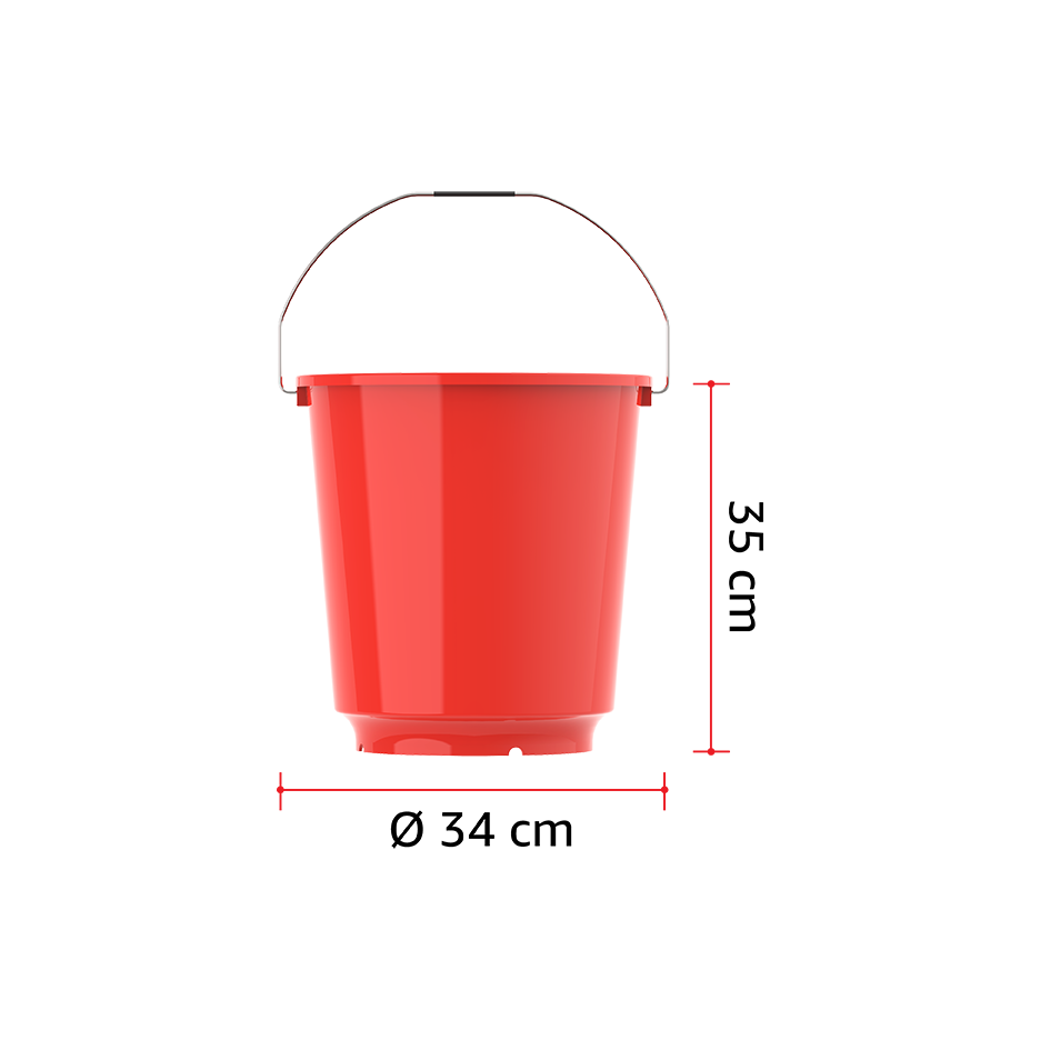 EX 20L Round Plastic Bucket with Steel Handle - Cosmoplast Qatar