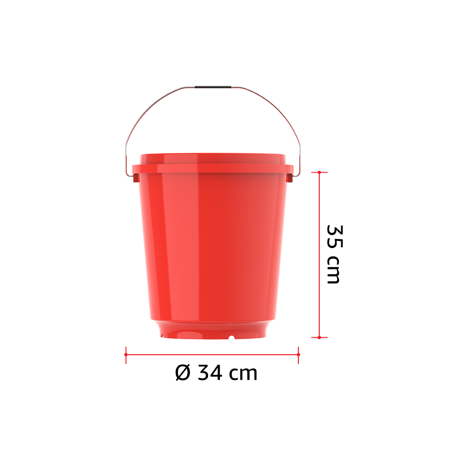 EX 20L Round Plastic Bucket with Steel Handle - Cosmoplast Qatar