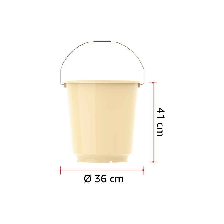 EX 26L Round Plastic Bucket with Steel Handle - Cosmoplast Qatar