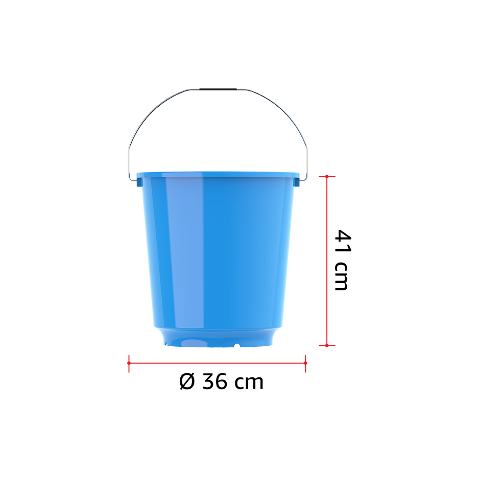 EX 26L Round Plastic Bucket with Steel Handle - Cosmoplast Qatar