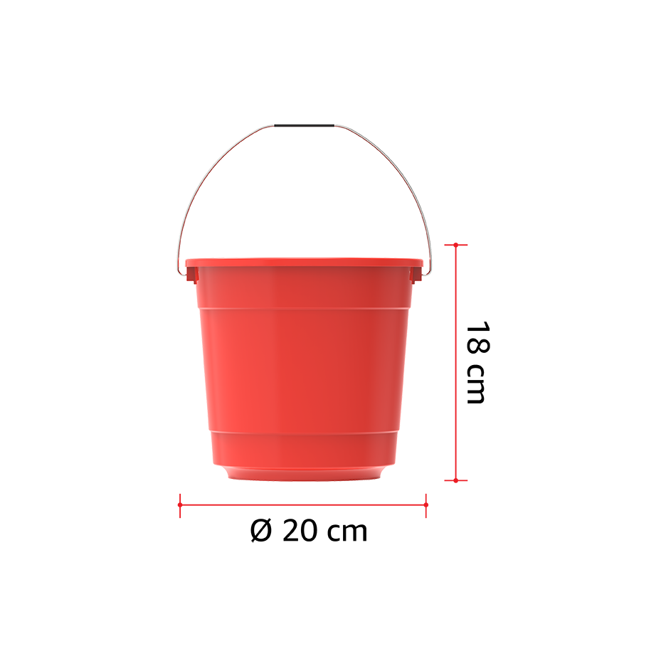 EX 3L Round Plastic Bucket with Steel Handle - Cosmoplast Qatar