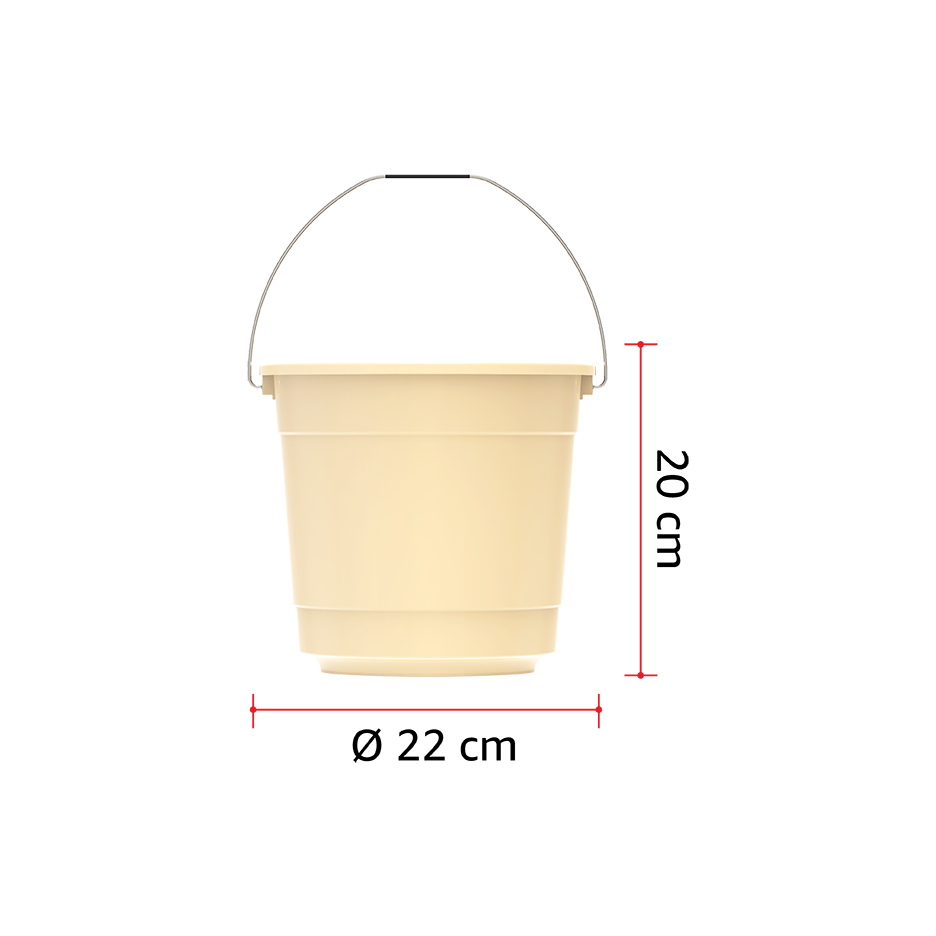 EX 5L ROUND PLASTIC BUCKET WITH STEEL HANDLE - Cosmoplast Qatar