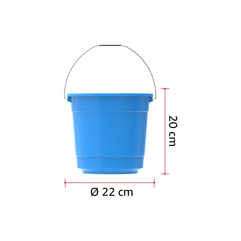 EX 5L ROUND PLASTIC BUCKET WITH STEEL HANDLE - Cosmoplast Qatar