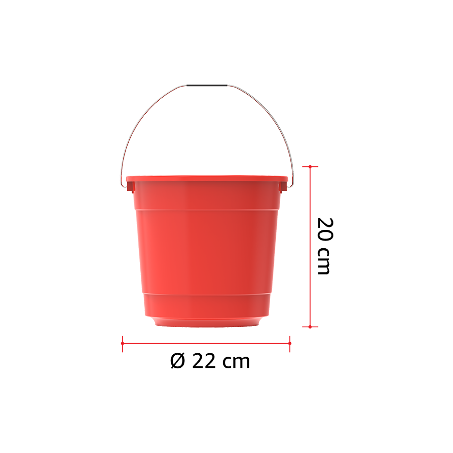 EX 5L ROUND PLASTIC BUCKET WITH STEEL HANDLE - Cosmoplast Qatar