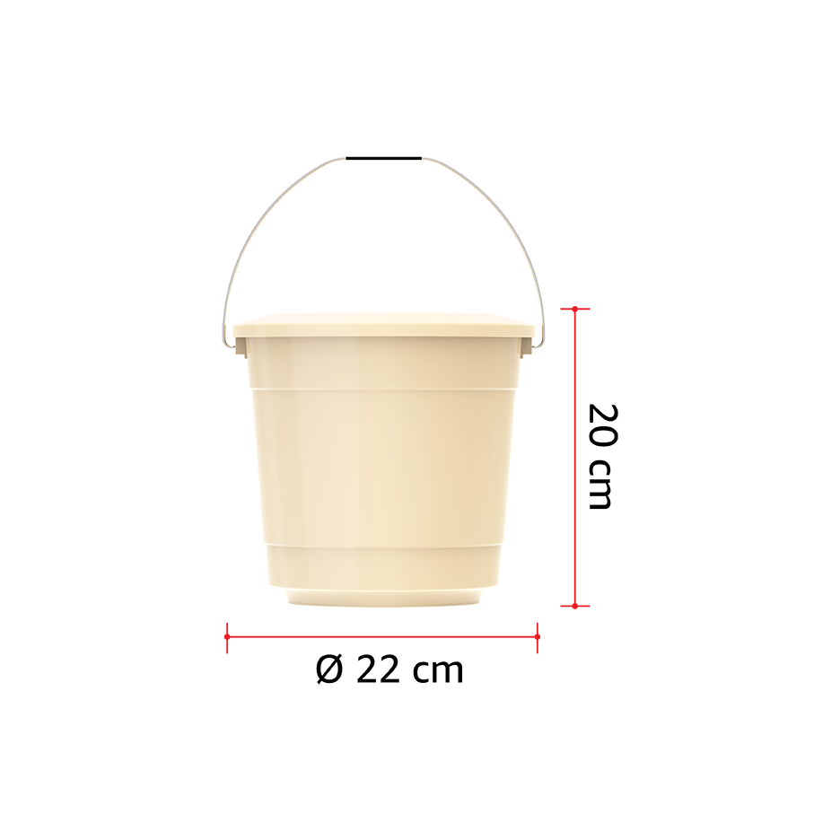 EX 5L ROUND PLASTIC BUCKET WITH STEEL HANDLE - Cosmoplast Qatar