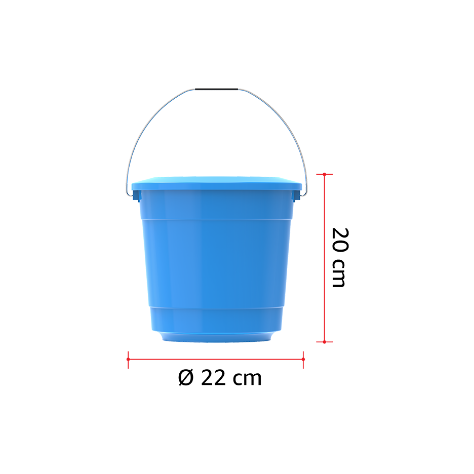 EX 5L ROUND PLASTIC BUCKET WITH STEEL HANDLE - Cosmoplast Qatar