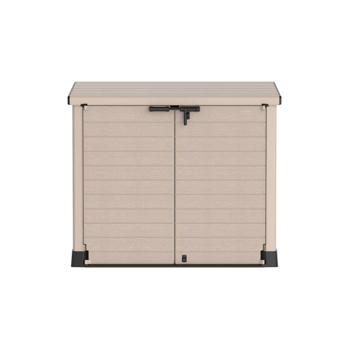 Cedargrain 1200L Small Storage Shed with Flat Lid - Cosmoplast Qatar