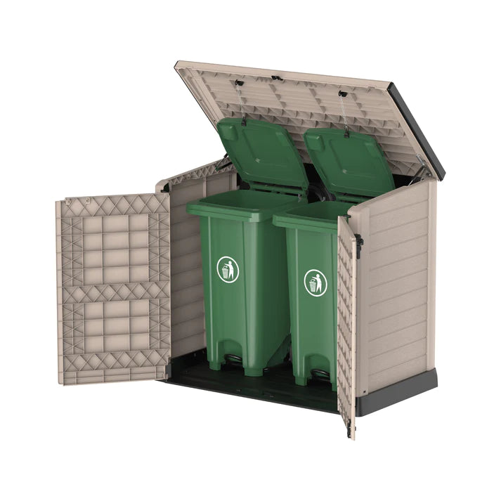 Cedargrain 1200L Small Storage Shed with Flat Lid - Cosmoplast Qatar