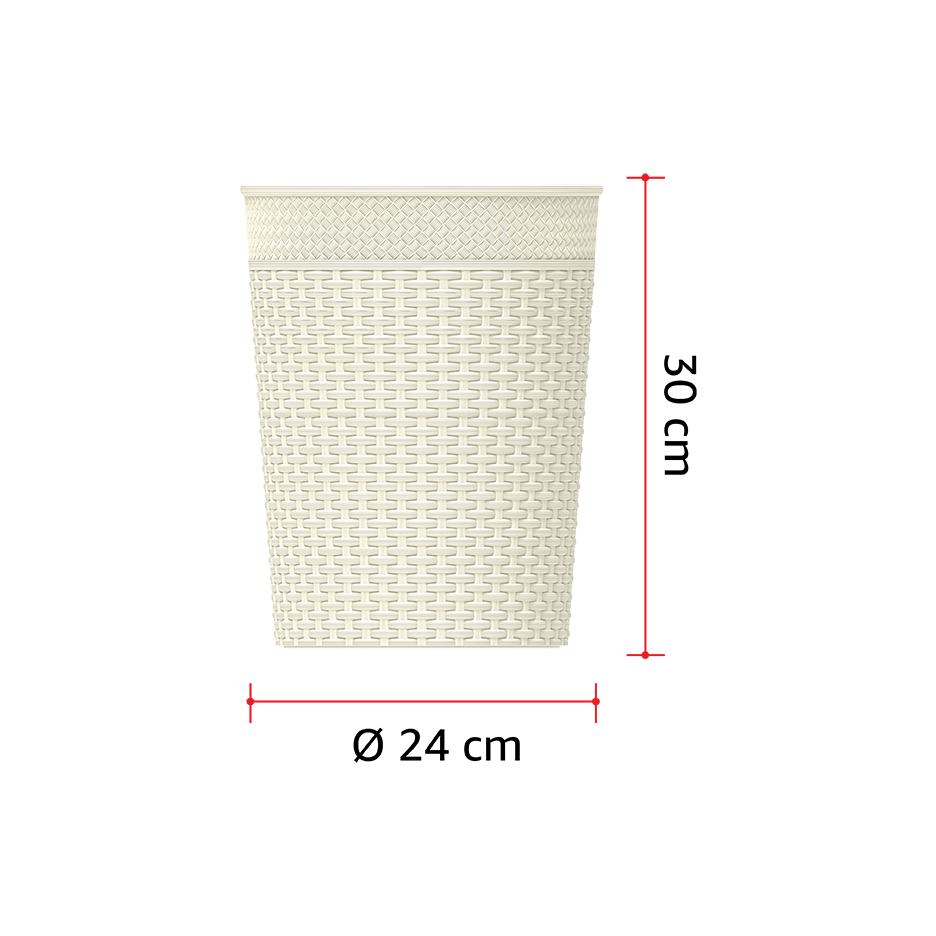 10L Cedarattan Round Waste Basket - Cosmoplast Qatar