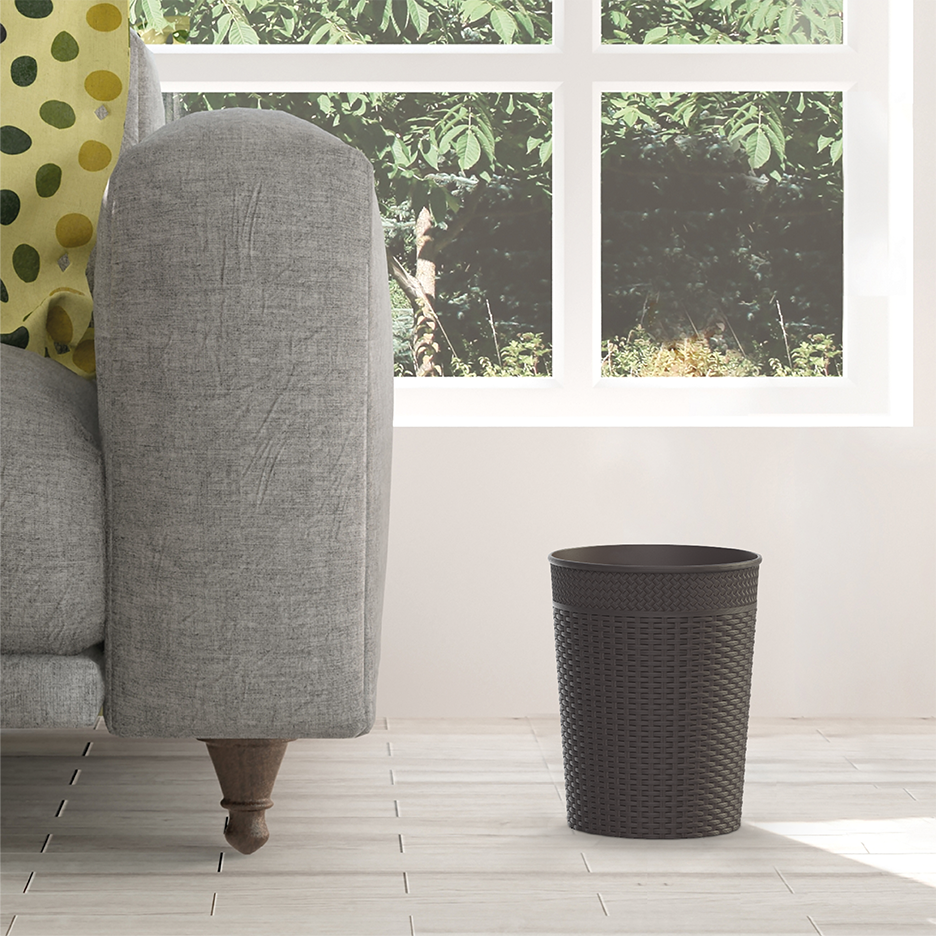 10L Cedarattan Round Waste Basket - Cosmoplast Qatar