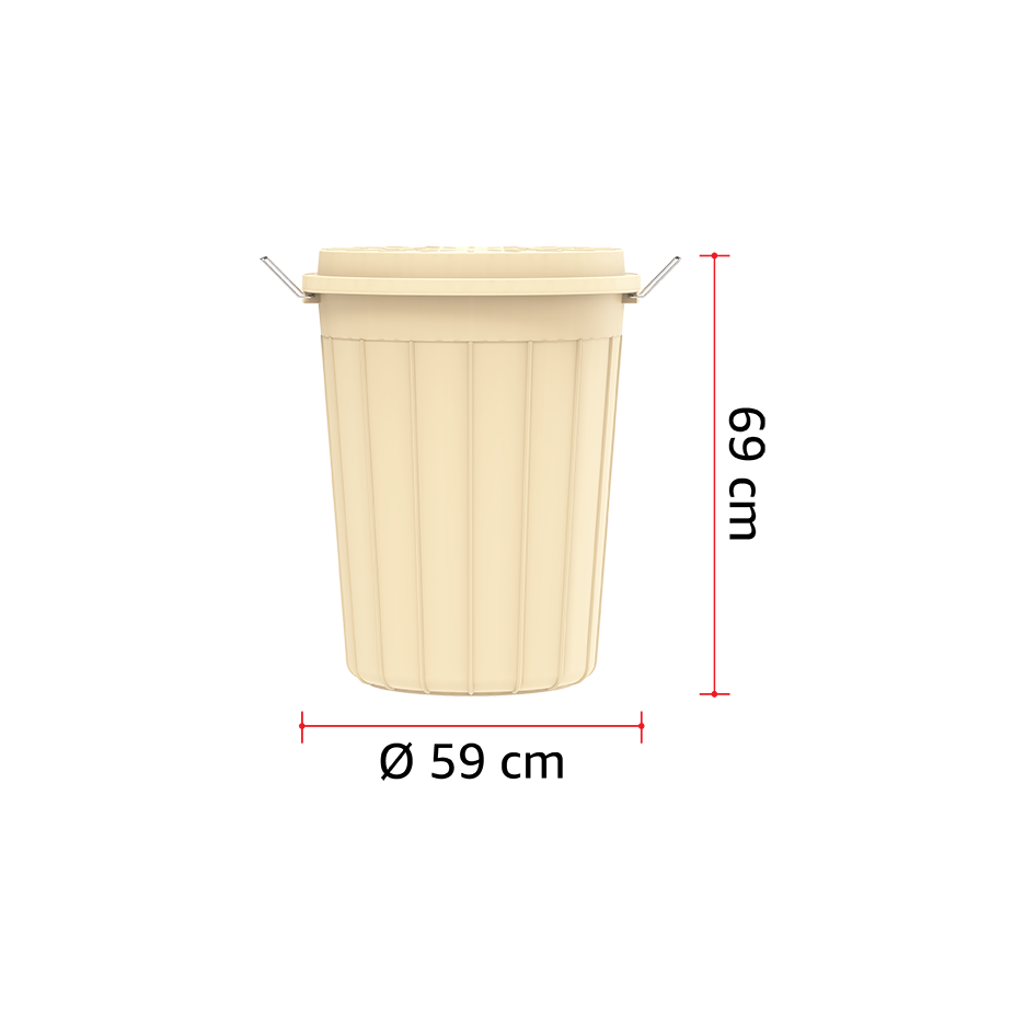 125L Round Plastic Drums with Lid - Cosmoplast Qatar
