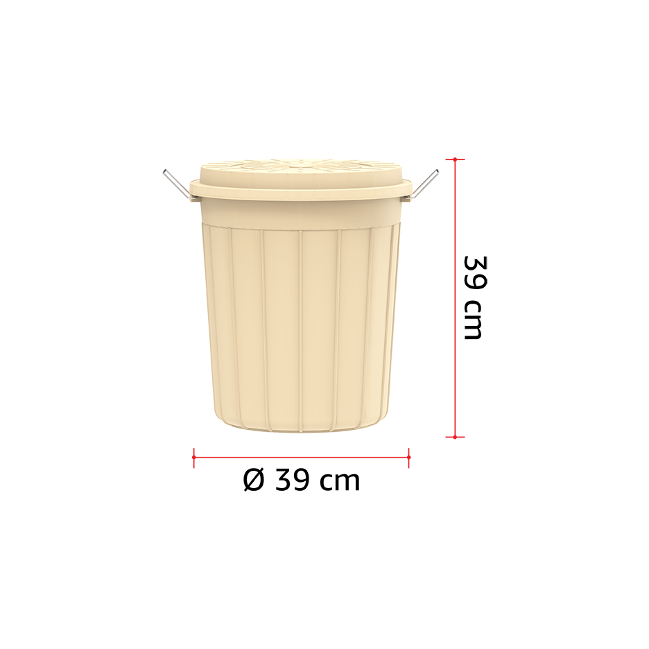 30L Round Plastic Drums with Lid - Cosmoplast Qatar