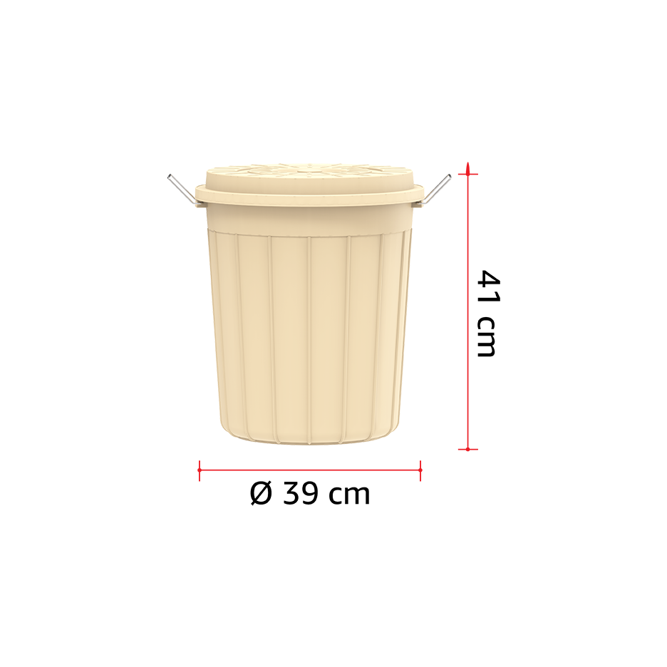 35L Round Plastic Drums with Lid - Cosmoplast Qatar