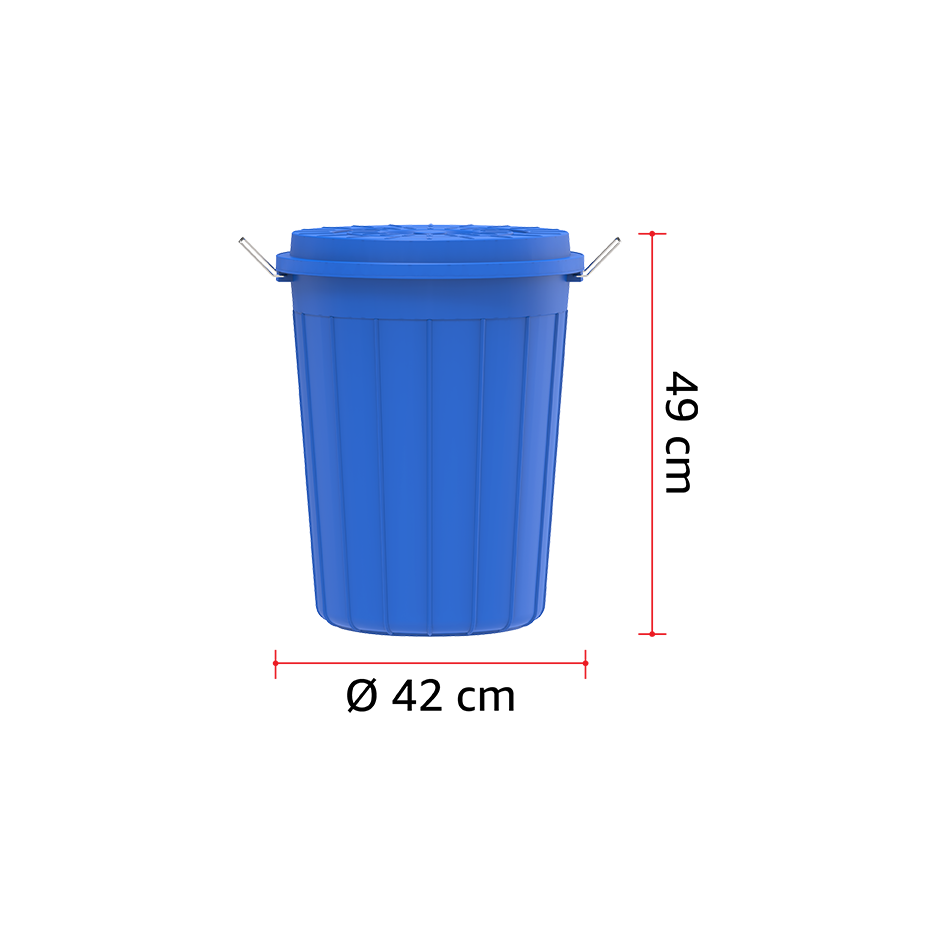 45L Round Plastic Drums with Lid - Cosmoplast Qatar