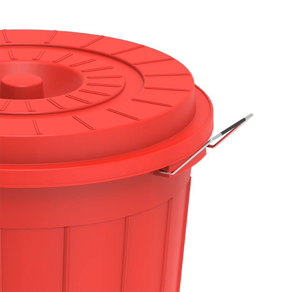 45L Round Plastic Drums with Lid - Cosmoplast Qatar