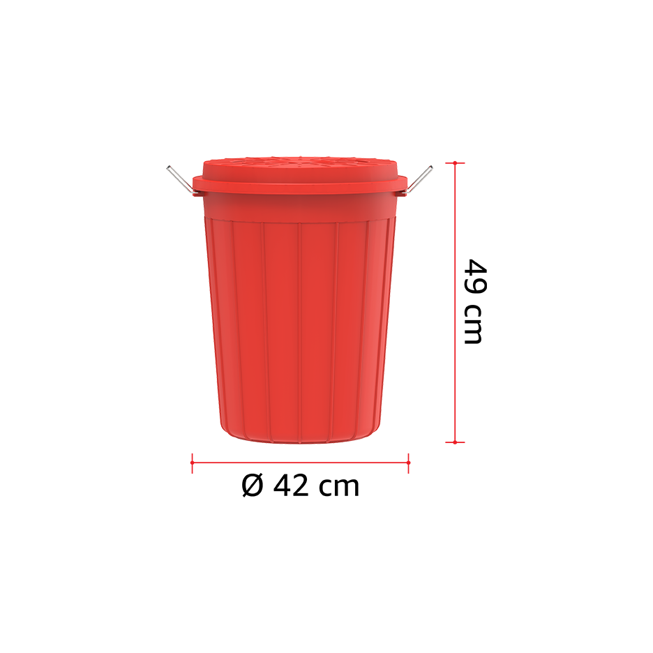 45L Round Plastic Drums with Lid - Cosmoplast Qatar