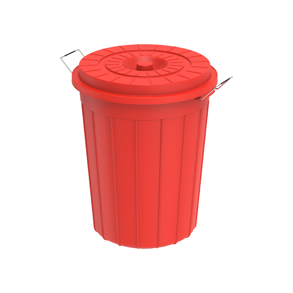 45L Round Plastic Drums with Lid - Cosmoplast Qatar