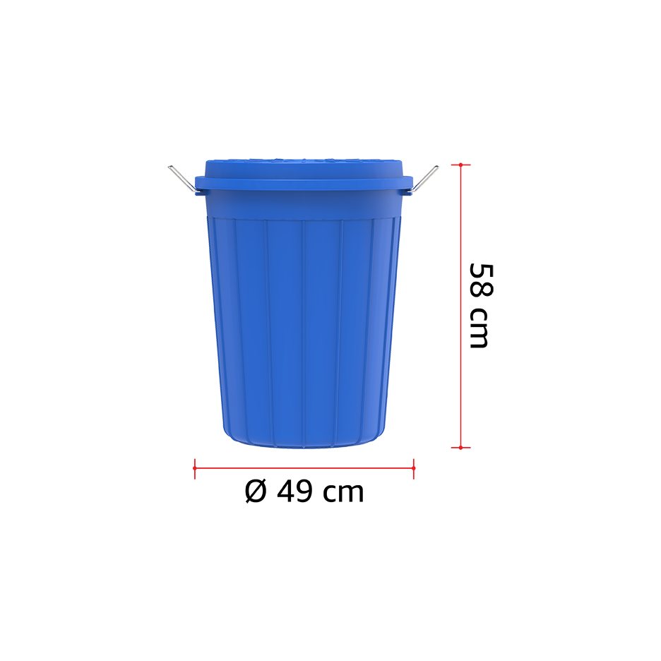 70L Round Plastic Drums with Lid - Cosmoplast Qatar