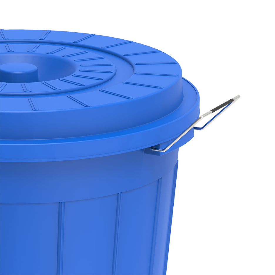 80L Round Plastic Drum with Lid - Cosmoplast Qatar