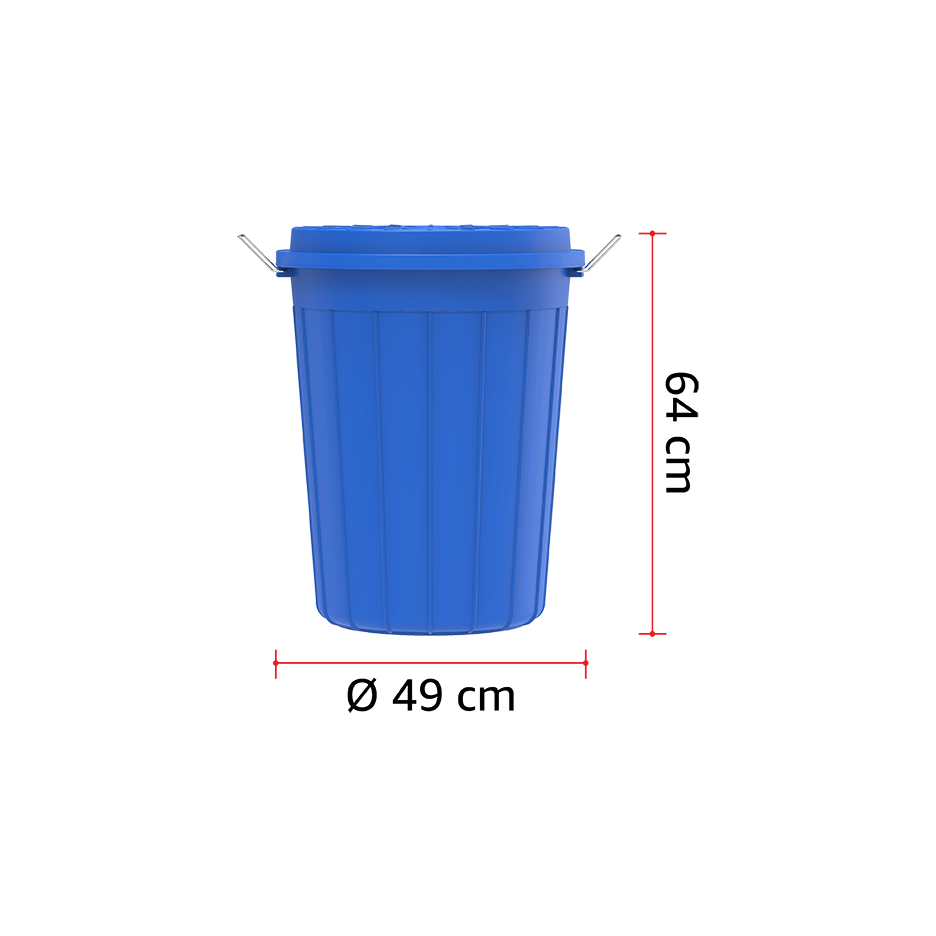 80L Round Plastic Drum with Lid - Cosmoplast Qatar