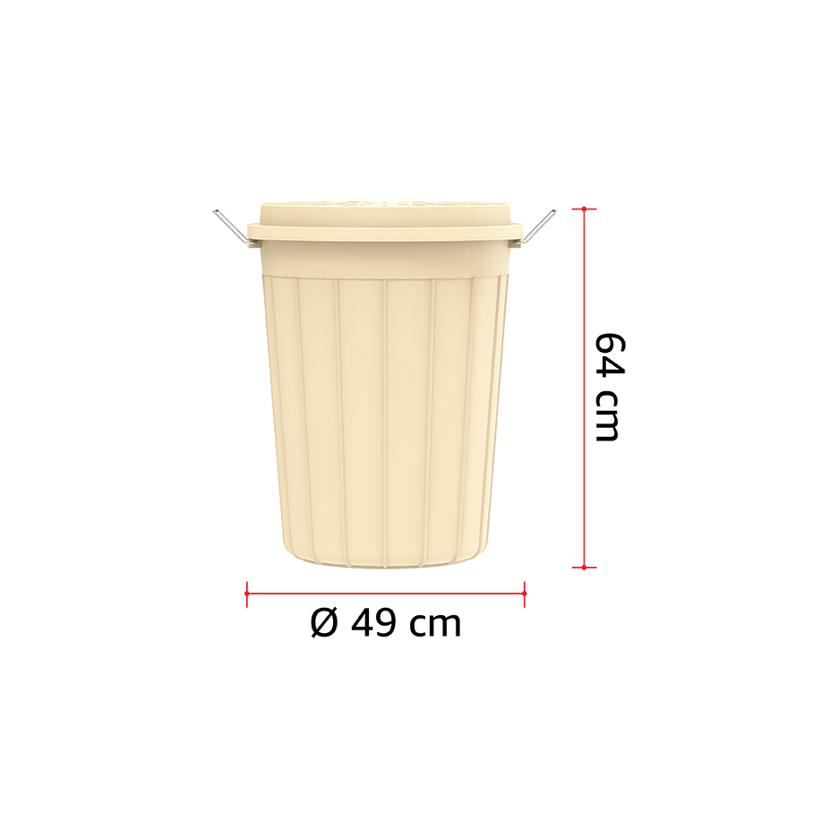80L Round Plastic Drum with Lid - Cosmoplast Qatar