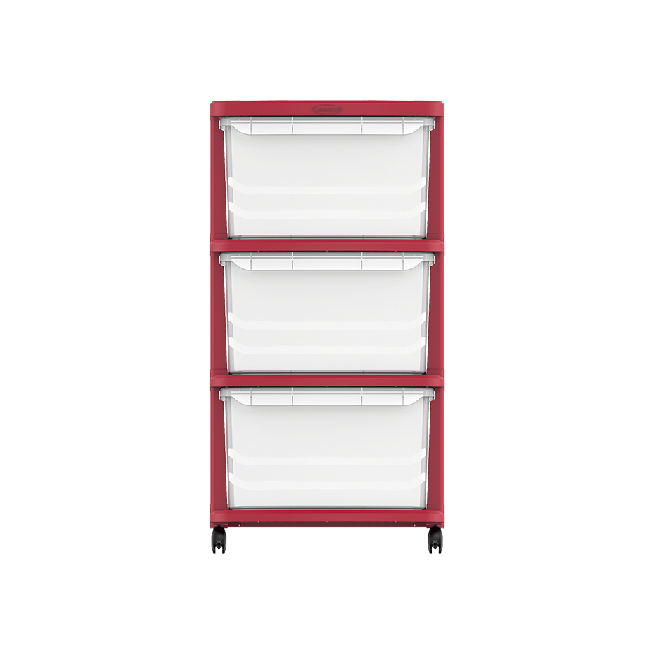 3 Tiers Multipurpose Storage Cabinet with Wheels - Cosmoplast Qatar
