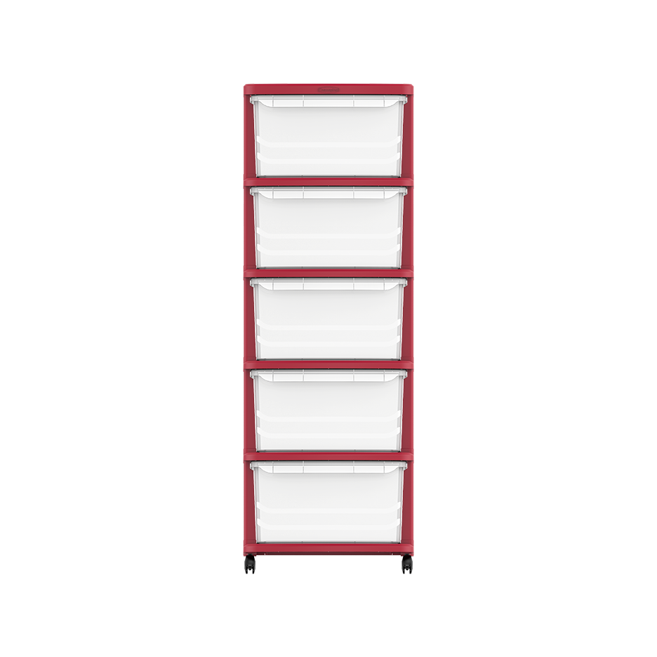 5 Tiers Multipurpose Storage Cabinet with Wheels - Cosmoplast Qatar