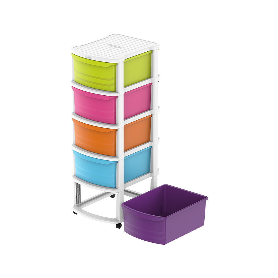 5 Tiers Multipurpose Storage Cabinet with Wheels - Cosmoplast Qatar