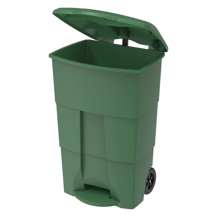 125L Step-on Waste Bin with Pedal & Wheels - Cosmoplast Qatar