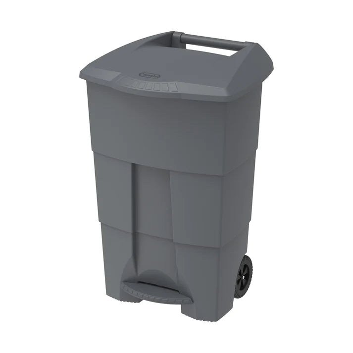 125L Step-on Waste Bin with Pedal & Wheels - Cosmoplast Qatar