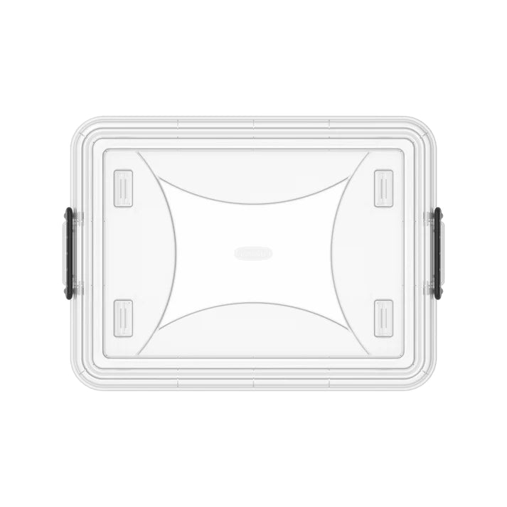 55L Clear Plastic Storage Box with Wheels & Lockable Lid - Cosmoplast Qatar