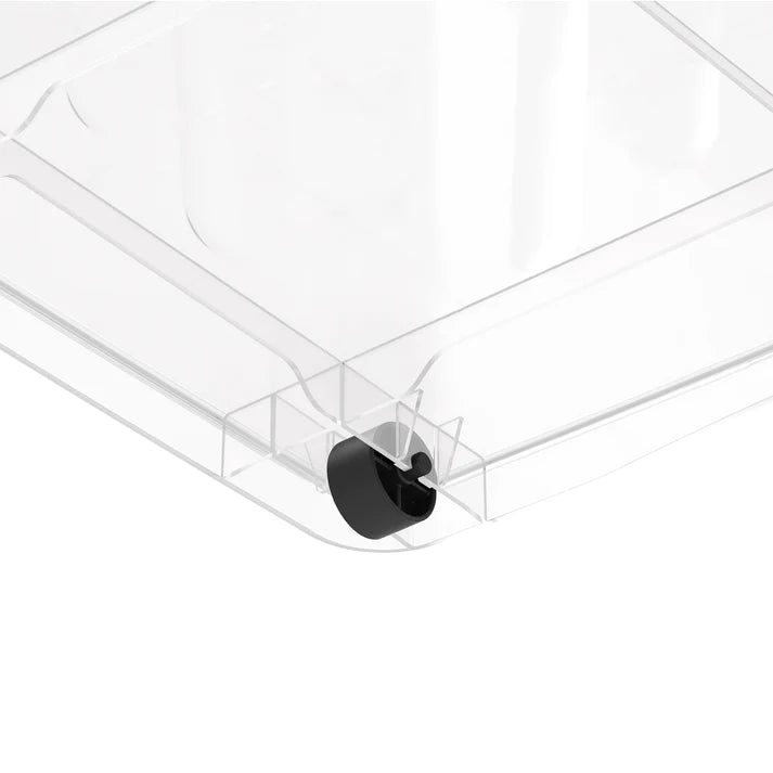 33L Clear Plastic Storage Box with Wheels & Lockable Lid - Cosmoplast Qatar