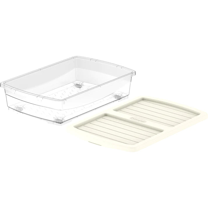 25L Clear Plastic Underbed Storage Box with Wheels & Lockable Lid - Cosmoplast Qatar