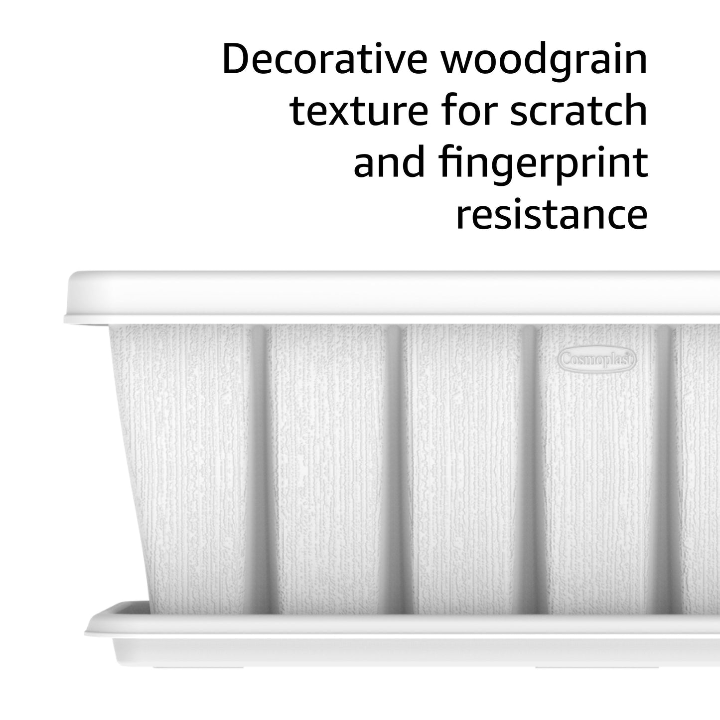 24" Cedargrain Rectangular Planter with Tray - Cosmoplast Qatar